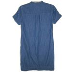 J.Crew  FACTORY Button Up shirt Dress Sz 00 Chambray Blue Pocket Short Sleeve Photo 2
