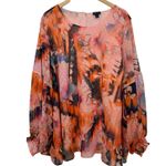 Torrid Colorful Chiffon Clip Dot Blouson Long Sleeve Blouse Size 4 Photo 3