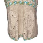 Gizel Women’s Knit Tank Tan Blue Green Size 1X Soft Crochet Knitted Cottagecore Photo 0