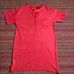 VINTAGE RED HENLEY NIGHT GOWN TEE SHIRT DRESS Size M Photo 1