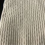 None Stretchy Seersucker cropped pants, white and taupe, pockets, size 6 Photo 10