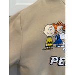 Aeropostale  Peanuts Snoopy Charlie Brown Group Hoodie Sweatshirt Size S Tan cozy Photo 2