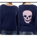 Skull Cashmere  Amber navy 100% cashmere pink skull sweater m Photo 1