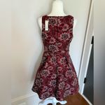 Francesca's Maroon Red Floral Embroidered Sleeveless A Photo 2