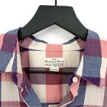 Madewell BROADWAY & BROOME Casual Long Sleeve Button Up Shirt Pink Purple Blue S Photo 3