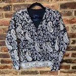 Madewell  Black Paisley Floral Wrap Lightweight Jacket Women's Size Small Photo 0