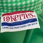 Vintage 70s Slacks Women Wide Leg Pants Plaid Green White Retro Pykettes Mod Size M Photo 2