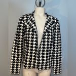 Premise  black white houndstooth sweater open cardigan suit jacket blazer small Photo 1