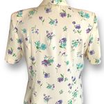 Vintage Miranda K Blazer Yellow Floral Detail Short Sleeve Structured Jacket Purple Size 14 Photo 3