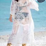 Women’s Bathing Suit Kimono Lace Cover Up Size M Photo 2