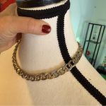 Source Unknown Chunky Curb Link Chain Gold & Silver Tone Necklace Vintage Estate Unisex Choker Photo 2