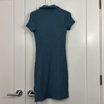 Madewell New Small Teal Blue Short Sleeve Ribbed Polo Knit Mini Dress Photo 11