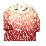 JM Collection Mountain Lake Rose Linen Ikat Button Down Shirt Top Sz 14 Photo 6