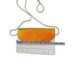 Milly  Hologram White Leather Studded Chain Crossbody Bag Photo 5