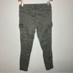 Ecru  gray patchwork Moto‎ skinny pants cargo pants Photo 3