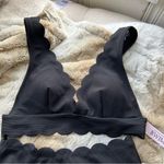 Victoria's Secret Victoria’s Secret Black Scallop Trim 2 Piece Swim Suit Size XSmall NWT Photo 2