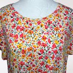 Isaac Mizrahi  Live Knit Floral Dress With Pockets Pink Orange Petite Medium Photo 1