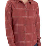 Carhartt Women’s Rugged Flex Orange Plaid Flannel Button Down Small Photo 0