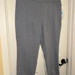 Liz Claiborne April Ankle Dress Pants Size 18 Stretch Blue White Stripes NEW Photo 1