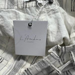 L’Academie The Lark High Waist Tie Short in White Stripe Size US Small Photo 10