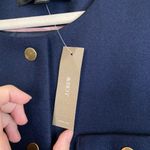 J.Crew NWT Relaxed Lady Jacket Double Serge Navy Blue x Gold Collarless Wool 4 Photo 7