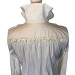 ETRO white tuxedo blouse high ruffled neck tie Victorian style size small (40) Photo 9