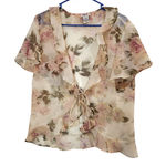 J.B.S Ltd Cream Floral Ruffle Trim Tie Photo 0