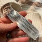 Mango MNG Sweater Size Medium 1/4 Zip Cream Tan Stripe Womens Photo 4