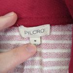 Pilcro Collared Half Zip Red Striped Cropped Quarter Pullover Sweatshirt Medium Photo 5