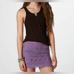 American Eagle  Purple Crochet Mini Skirt Size 0 Photo 1
