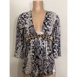 New. SKY snake print plunge neck top with chain detail. Retails $189 Black Size M Photo 2