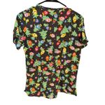 Womens Butter Soft Christmas Holiday Light Blub Medical Scrubs Size XS Uniform Black Photo 1