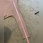 vintage savannah Light Pink Hooded V-Neck Long Sleeve Shirt-See Measurements Photo 4