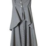 New York & Co. NY & Company Women’s Size S Gray White Striped Stretch Ruffle Tiered Dress NWT Photo 0