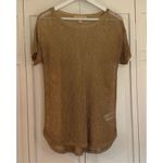Michael Kors Michael  gold mesh short sleeve top small Photo 2