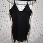 Haute Monde Black Zipper Front Bodycon Mini Dress Spaghetti Strap XL Photo 3