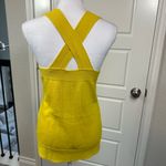 Loft  Women’s Square Neckline Knit Yellow Criss Cross Sweater Tank Size Large Photo 3