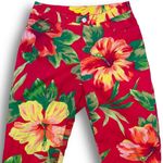 Ralph Lauren Vintage Ralph by Red Yellow Floral Hibiscus Cropped Capri Pants Photo 2