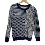 Joie  Blue Paisley Floral Print Wool Cashmere Blend Crewneck Sweater Photo 2