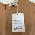 Winter Muse Jasmine Smocked Dress Tan Size Medium Photo 5