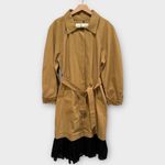 Sea NY Maeve Eyelet Long Sleeve Trench Coat Size XL Tan Photo 10