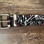 Relic Brand Rock Music Guitar Goth Studded Print Metal Buckle Belt Large Punk Photo 7