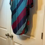 Lavish Blouse Womens XL Geometric Print Dolman Short Sleeve Tunic Keyhole Neck Photo 4