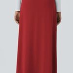 Halara  High Waisted Decorative Buckle Split 2-in-1 Maxi Casual Skirt Sz XS Rust Photo 2