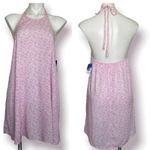 Abound TIE Neck Daisy floral Open Back halter dress SMALL sleeveless Pink purple NEW Photo 1