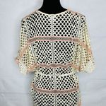 PilyQ  Ivory Coral Natalie Fishnet Cover-Up Dress Size XS/S Rope Sash Belt Photo 10
