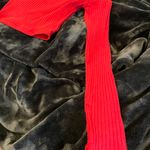 Divided Red Long Sleeve Crop Top Photo 3