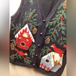 Capacity Vintage vest. Navy Winter Scene. Size Medium Blue Photo 7