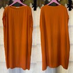 Black Crane Linen Rayon Box Dress Orange Size XS Photo 1