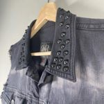 Rock & Republic Gunshow Vest Women's Size XS Black Denim Studs Biker Punk NWT Photo 1